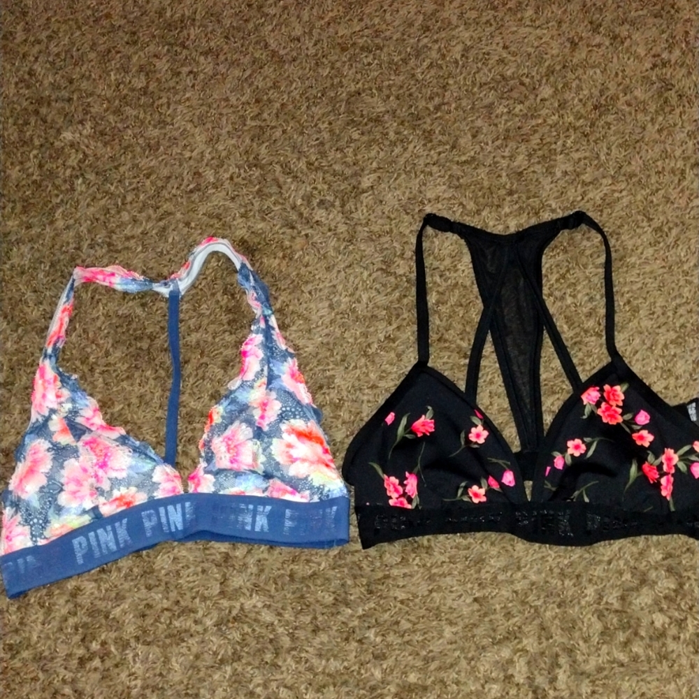Two PINK bralettes